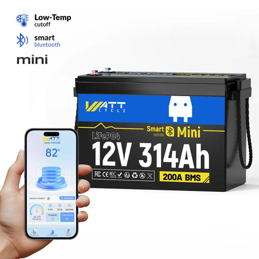 Wattcycle 12V 314Ah Mini Bluetooth Lithium Deep Cycle Battery